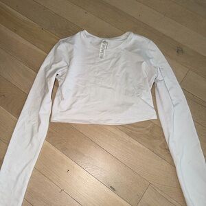 Alo Yoga Long Sleeve White Crop Top Size Small
